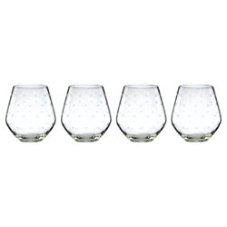 kate spade new york Larabee Etched Stemless Wine Glasses, Set of 4